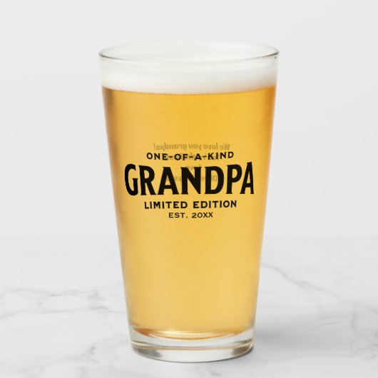Moderne Vaderdag cadeau voor opa Gepersonaliseerd Glas (Voorkant gevuld)
