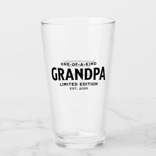 Moderne Vaderdag cadeau voor opa Gepersonaliseerd Glas (Voorkant)