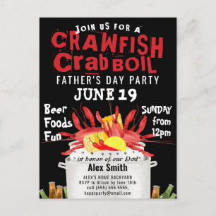 Moderne Vaderdag foto Crawfish Boil Invitation Briefkaart