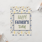 Moderne Vaderdag-printkaart Kaart (Voorkant / Achterkant in situ)
