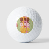 Moderne Vaderdag Retro Patroon Vader Bericht Golfballen (Voorkant)