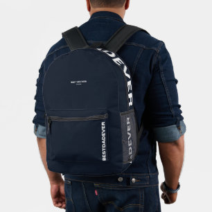 Moderne Vaderdag Verjaardag Pap Donker Navy Blauw Bedrukte Rugzak