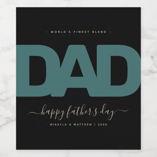 Moderne Vaderdag Wijn Etiket (Enkel label)