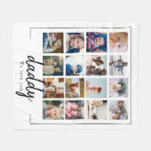 Moderne vaders dag pappa 16 fotocollage fleece deken (Voorkant (Horizontaal))