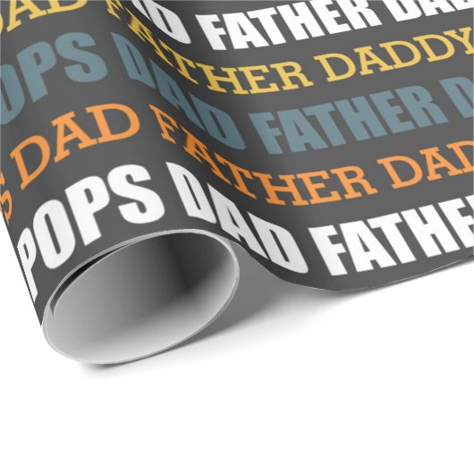 Moderne vaders dag Typografie Verpakkingspapier Cadeaupapier (Rol Hoek)