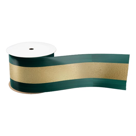 Moderne vakantie Blauwgroen gouden metallic streep Lint (Spoel)