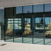 Moderne vakantie gouden kerstboom raamsticker