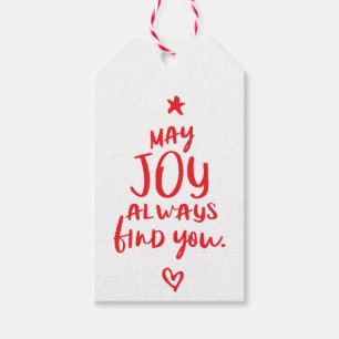 MODERNE VAKANTIE hand geletterd citaat kerstboom Cadeaulabel