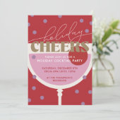 Moderne Vakantie Proost Cocktail Party Uitnodiging (Staand voorkant)