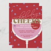 Moderne Vakantie Proost Cocktail Party Uitnodiging (Voorkant / Achterkant)