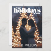 Moderne Vakantiefoto Kerstfeest Kaart (Voorkant)