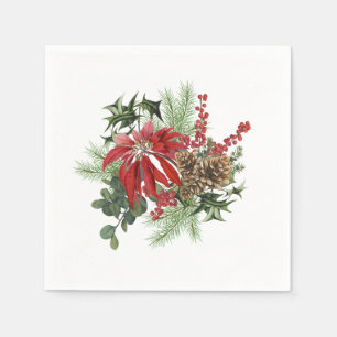 moderne vakantiepansettia floral servet