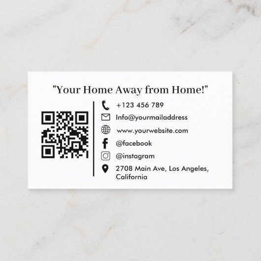 Moderne vakantiewoning QR code Logo Visitekaartje (Achterkant)