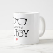 Moderne Valentijnsbril Mijn knappe echtgenoot Hart Extra Grote Beker (Voorkant rechts)