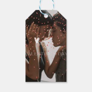 Moderne Valentijnsdag gepersonaliseerde paar foto Cadeaulabel