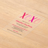 Moderne Valentijnsdag-partij voor Hugs & Kisses (X Acryl Uitnodigingen (Laagn)