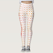 Moderne Valentijnsdag Schattige kleurrijk hartpatr Leggings (Voorkant)