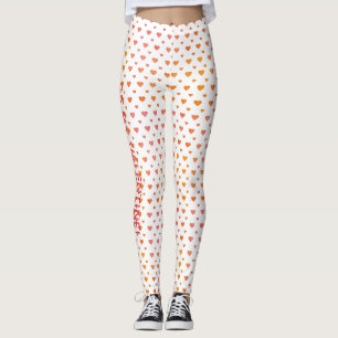 Moderne Valentijnsdag Schattige kleurrijk hartpatr Leggings