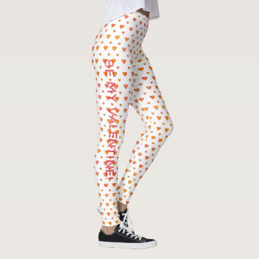 Moderne Valentijnsdag Schattige kleurrijk hartpatr Leggings (Rechts)