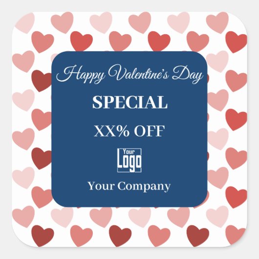 Moderne Valentijnsdag speciaal hartpatroon Vierkante Sticker (Voorkant)
