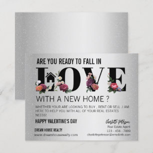 Moderne Valentijnsdag voor de promotie van de bloe Feestdagenkaart