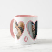 Moderne Valentijnse Blush Pink Hearts Foto Mok (Voorkant links)