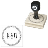 Moderne Valentijnse Initiaal Logo bruiloft Stamp Rubberstempel (Gestempeld)