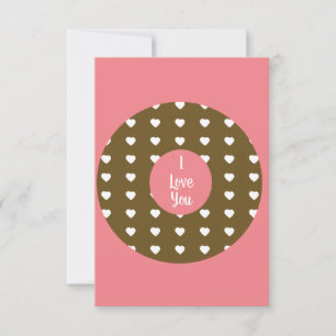 Moderne Valentijnsharten Donut Chocolade Bruin Kaart