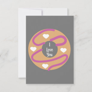 Moderne Valentijnsharten Donut Frosting Kaart