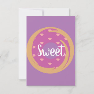 Moderne Valentijnsharten Donut Frosting Roze Kaart