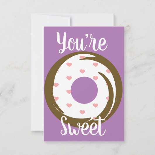 Moderne Valentijnsharten Donut glazuur Paars Kaart (Voorkant)