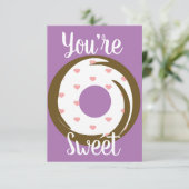 Moderne Valentijnsharten Donut glazuur Paars Kaart (Staand voorkant)