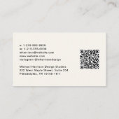 Moderne Van het Manuscript van de Handtekening QR  Visitekaartje (Achterkant)