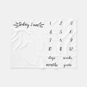 Moderne vandaag ben ik Baby Mijlsteen Blanket Fleece Deken