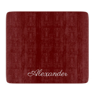 Moderne vaste Burgundy-sjabloon, wit script Snijplank