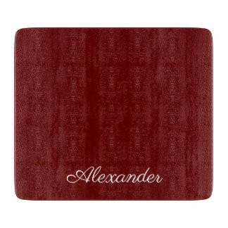Moderne vaste Burgundy-sjabloon, wit script Snijplank
