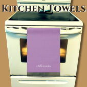 Moderne, vaste kleurenlavender Paars witscript Theedoek