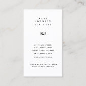 Moderne vaste monogram Initialen QR-code Visitekaartje (Achterkant)