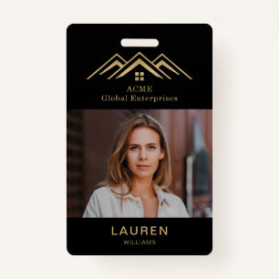 Moderne Vastgoed Promotionele Realtor Naam Tag Badge