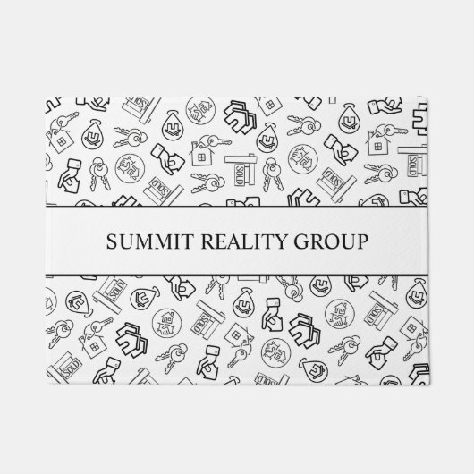 Moderne Vastgoed QR Code Marketing Deurmat (Voorkant)