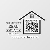 Moderne Vastgoedmarketing QR-code Raamsticker (Vel)