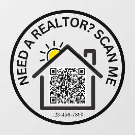Moderne Vastgoedmarketing QR-codevensterkoppeling Raamsticker
