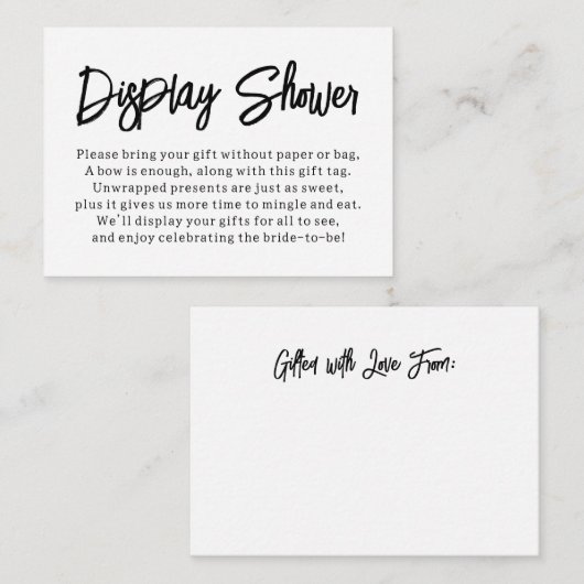 Moderne, veelzijdige Display Shower Bridal CadeauK Informatiekaartje (Voorkant / Achterkant)