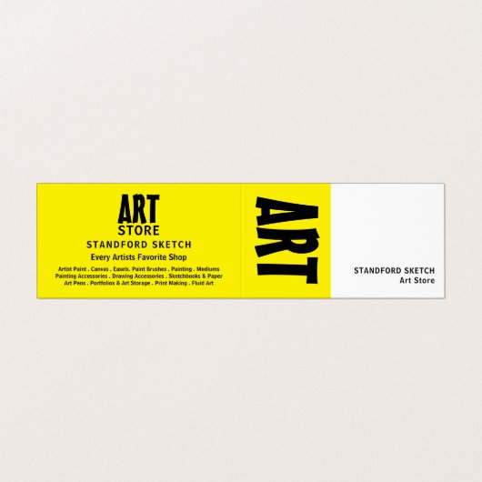 Moderne, veelzijdige kunstwinkel, gedetailleerde visitekaartjes (Buitenkant ongevouwen)