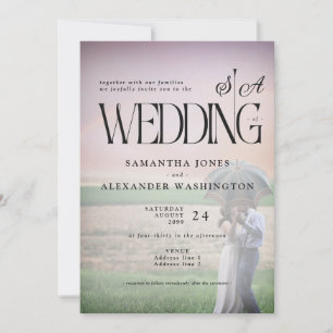 Moderne Vellum Overlay Foto Chic Monogram Bruiloft Kaart