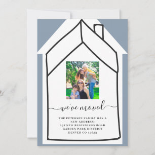 Moderne verandering van adresfoto verplaatsen aankondiging