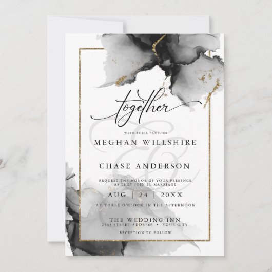 Moderne verbluffende aangepaste houtskool Waterver Kaart (Voorkant)