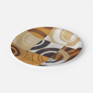 Moderne verf met cirkelpatronen papieren bordje