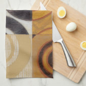 Moderne verf met cirkelpatronen theedoek (Quarter Fold)