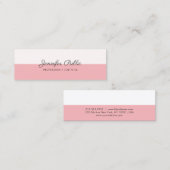 Moderne verfijnde Roze Schone Duidelijke Trending Mini Visitekaartje (Voorkant / Achterkant)